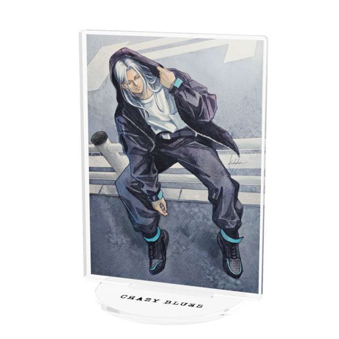 ⑤翠くん『水彩』ストリート　アクリルフィギュア - W100 × H100mm 以内