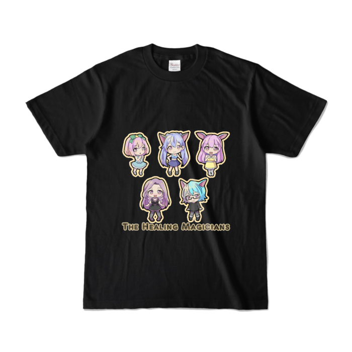 カラーTシャツ - S - 黒／カラー柄