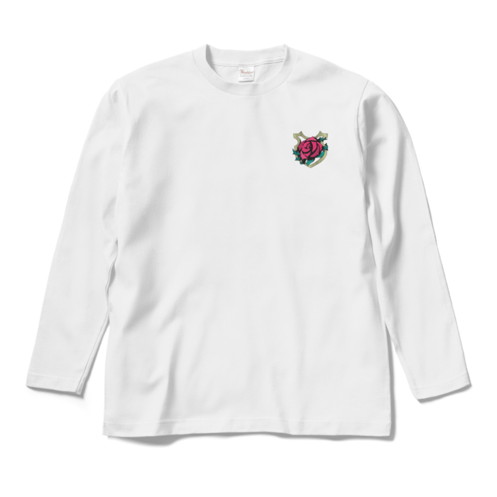 薔薇ワンポイントロングスリーブTシャツ - M - ホワイト