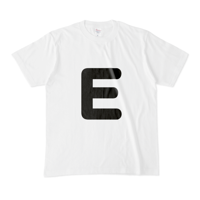 「E」(大文字)Tシャツ - M - 白