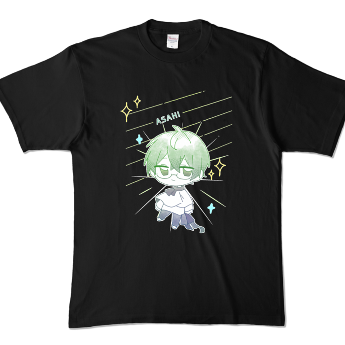 あさひくんTシャツ - ミニキャラ - XLサイズ - ブラック