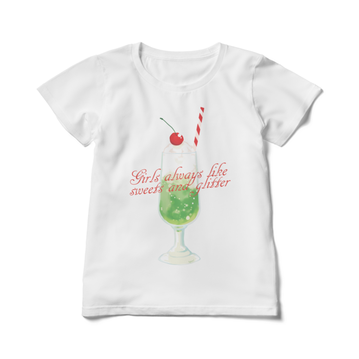 レディースTシャツ メロンソーダ- 白(1)