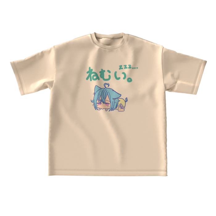 ビッグシルエットTシャツ - L - 正面　ベージュ