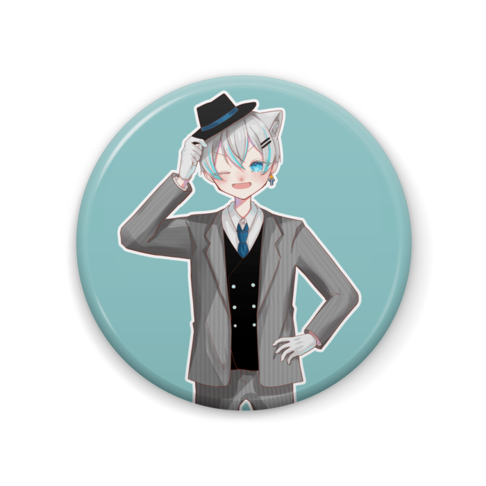 缶バッジ 水色ver illust:りんね - 57mm