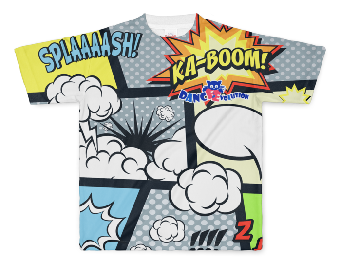 アメコミ風Tシャツ グレー - L - 両面印刷