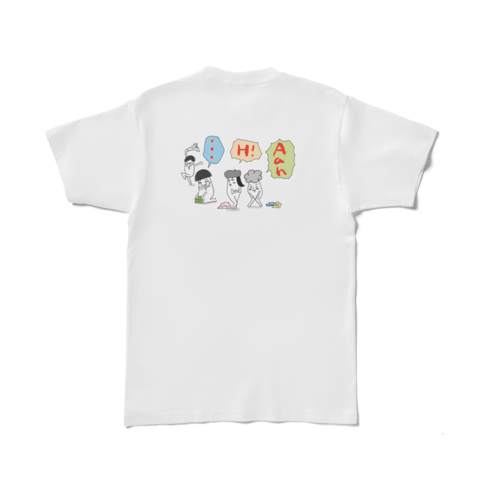 Tシャツ - L - 白(背面プリント)