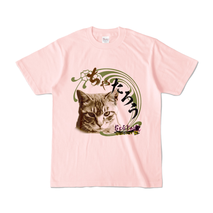 カラーTシャツ - S - ねこピンク (淡色)