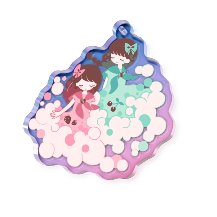 オーロラアクリルキーホルダー - 50 × 50mm