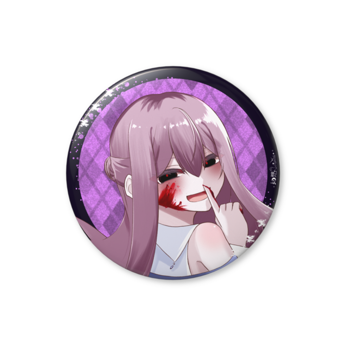 【絶対に負けない(黒)】冥華・クラーク(偽)缶バッジ（バリュー） - 56mm