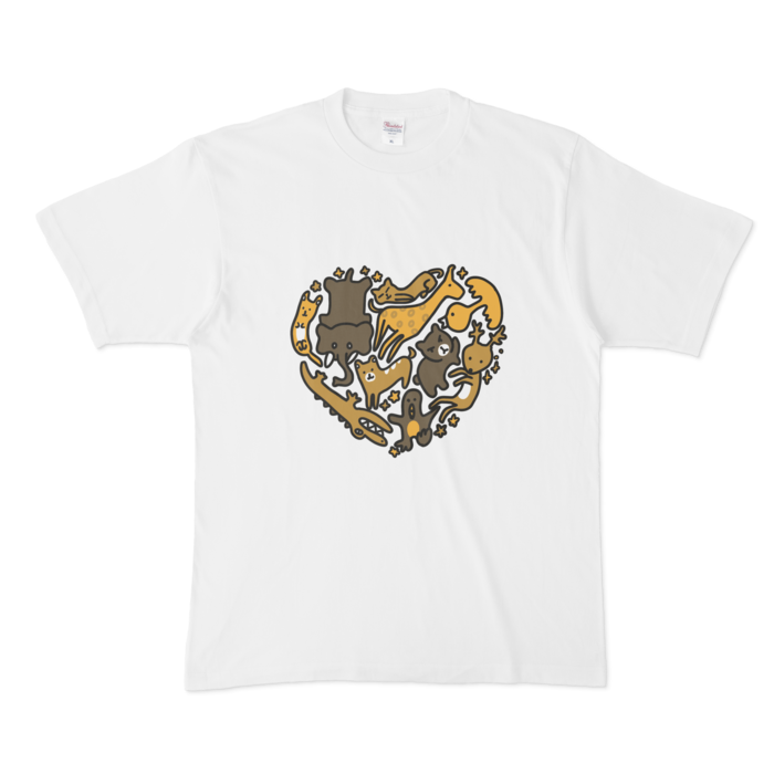 Tシャツ - XL - 白(黄色)