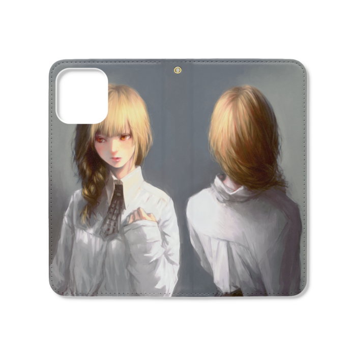 手帳型iPhoneケース(ベルトなし) - iPhone12 ProMax - ストラップ穴 あり