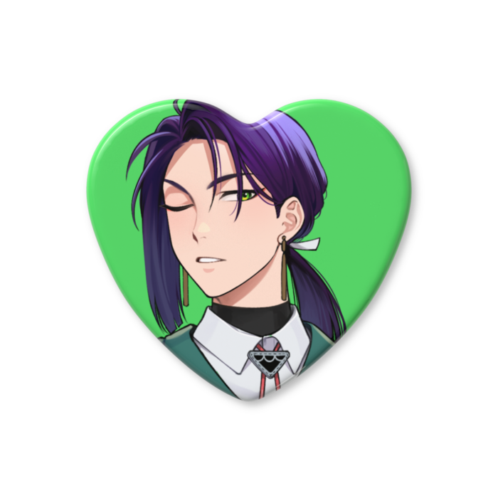 柳瀬正隆ハート缶バッジ - 57 × 52.5mm