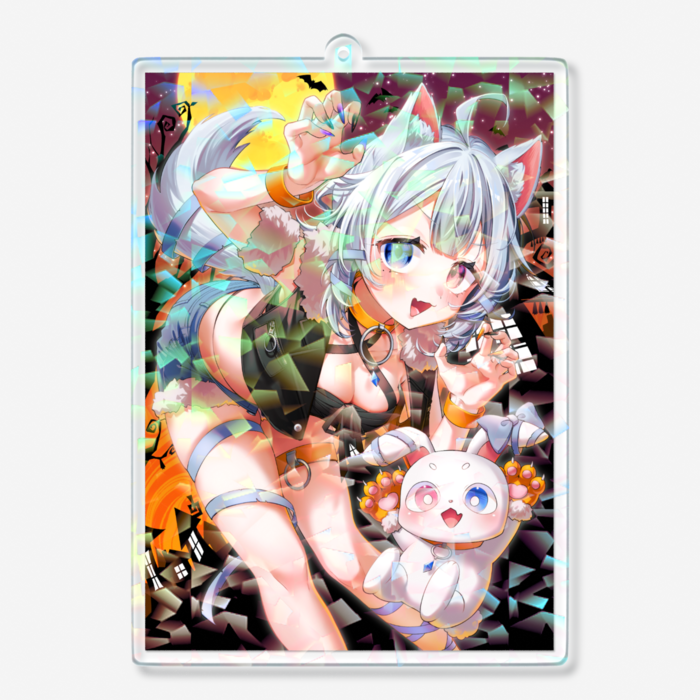ホログラムアクリルキーホルダー - 100 × 100mm