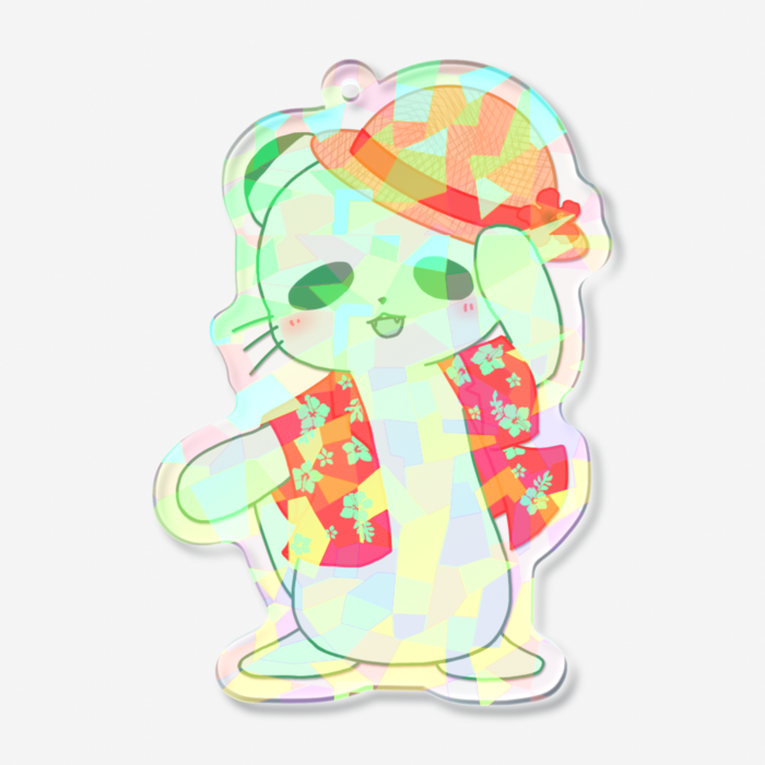 ホログラムアクリルキーホルダー - 70 × 70mm
