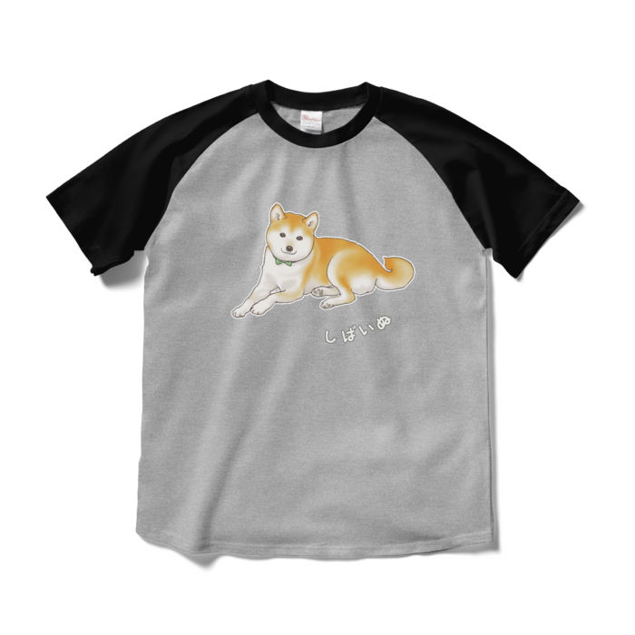 ラグランTシャツ - M - 杢グレー×ブラック / Size M, Heather Grey & Black