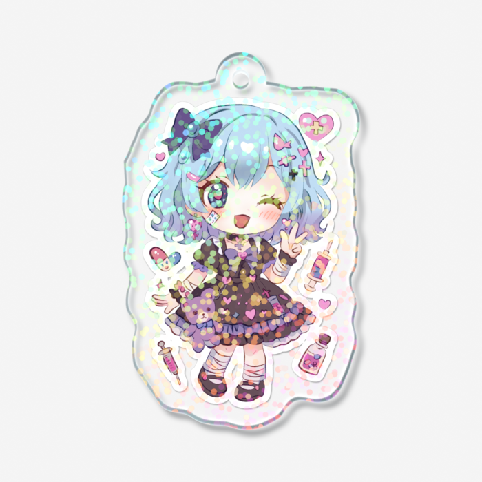 ホログラムアクリルキーホルダー - 50 × 50mm