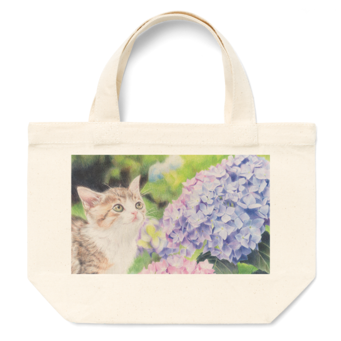 トートバッグ 猫と紫陽花 Kaminaga Booth Booth