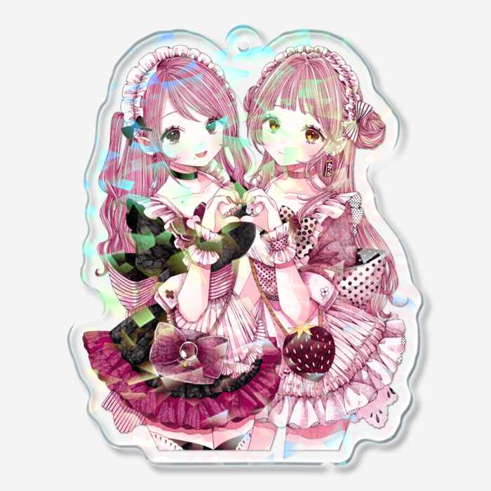 ホログラムアクリルキーホルダー - 70 × 70mm