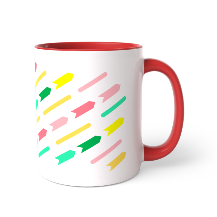 ツートンカラーマグカップ - 直径 8.2cm / 高さ 9.5cm(赤)