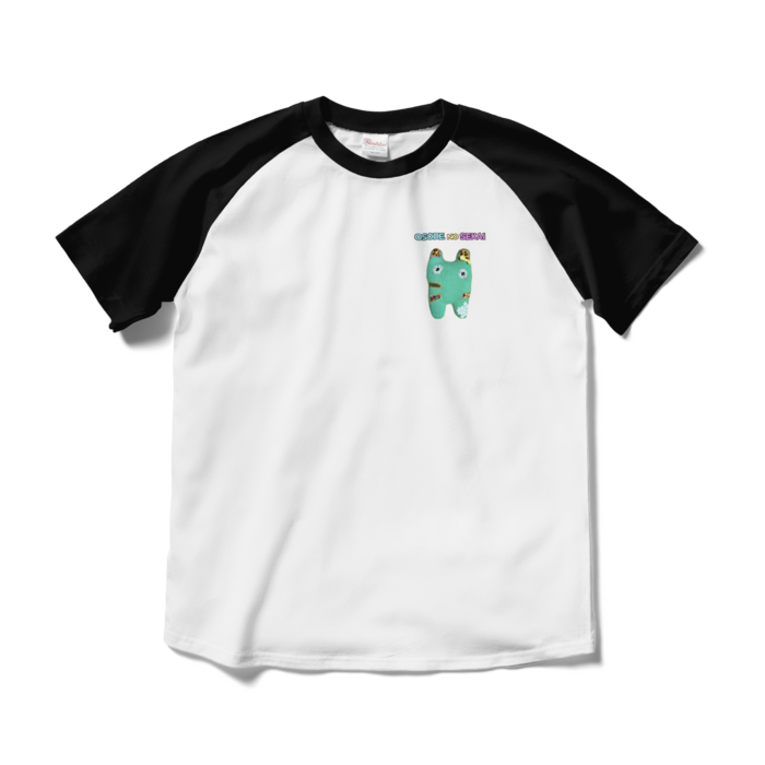 ラグランTシャツ - M - ホワイト×ブラック