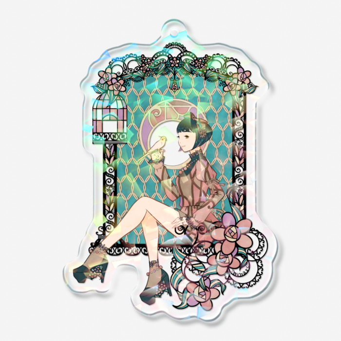 ホログラムアクリルキーホルダー - 70 × 70mm