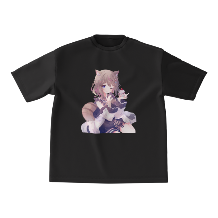 ビッグシルエットTシャツ - M - 正面ブラック