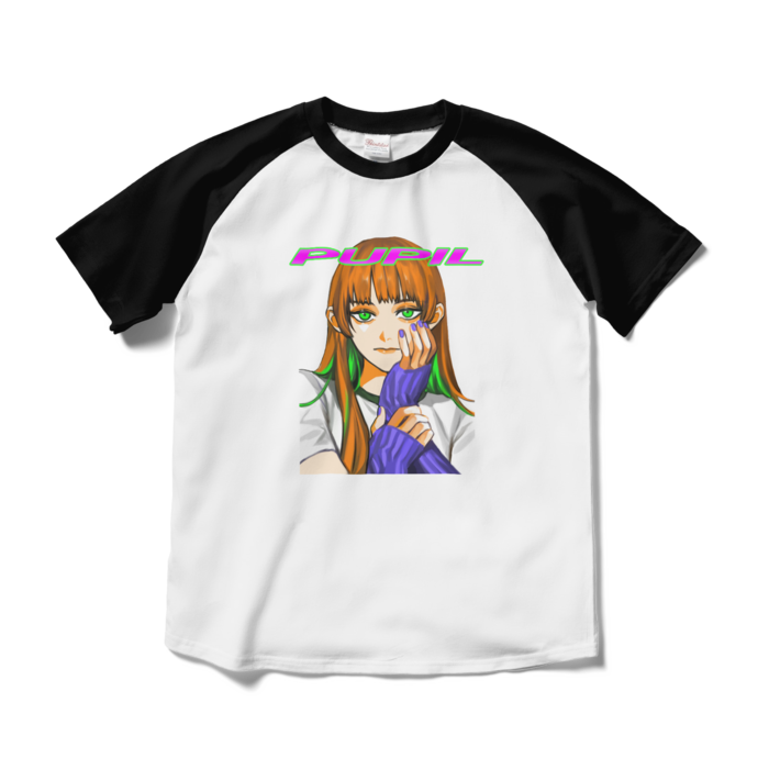 ラグランTシャツ - M - ホワイト×ブラック