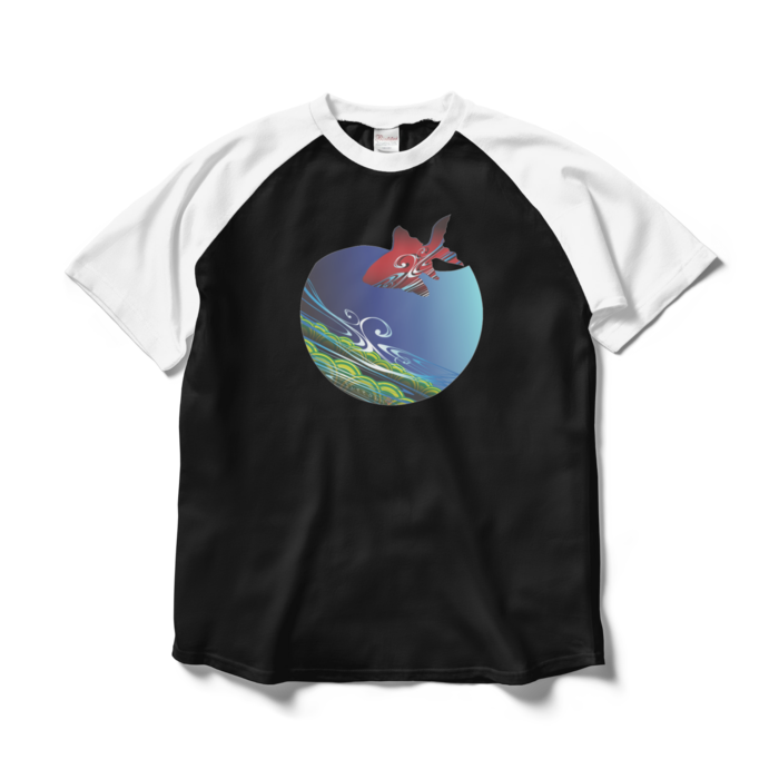 ラグランTシャツ - L - ブラック×ホワイト