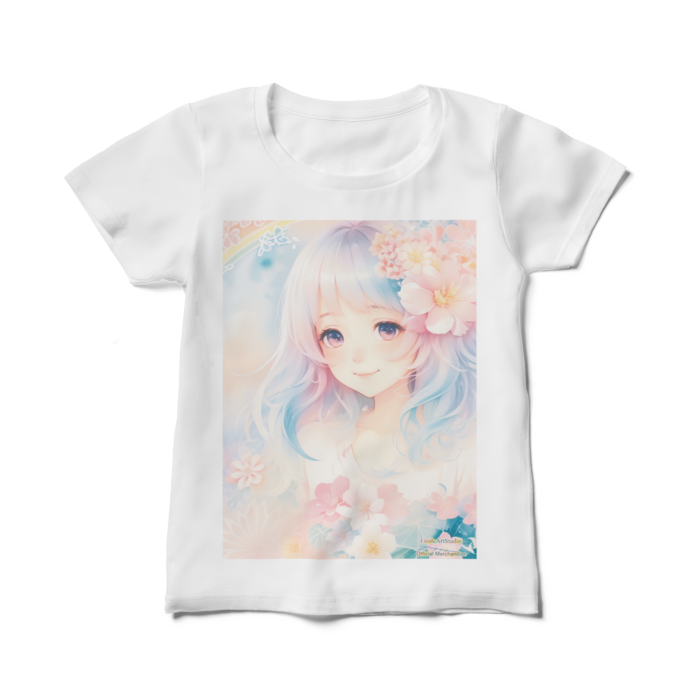 (両面プリント)「夢見る瞳6」レディースTシャツ - M - 白