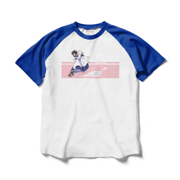 ラグランTシャツ - L - ホワイト×ロイヤルブルー