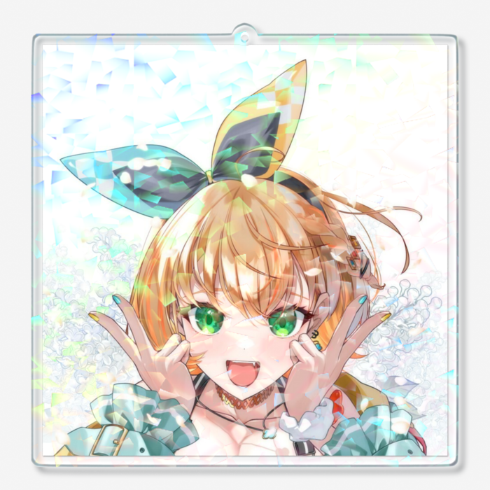 ホログラムアクリルキーホルダー - 100 × 100mm