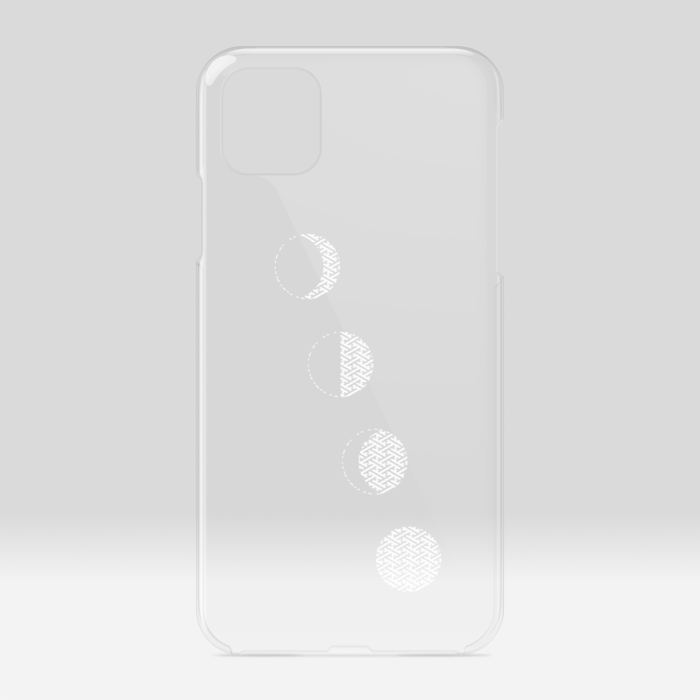 クリアiPhoneケース・文様月・白：iPhone11ProMax