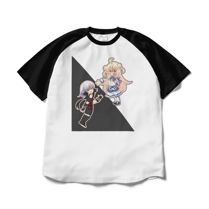 ラグランTシャツ - XL - ホワイト×ブラック