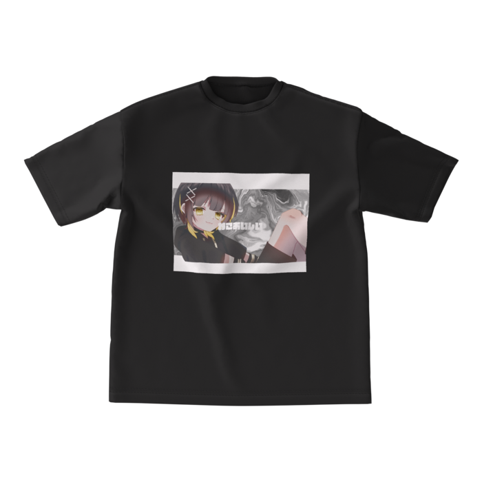 ビッグシルエットTシャツ（黒） - M