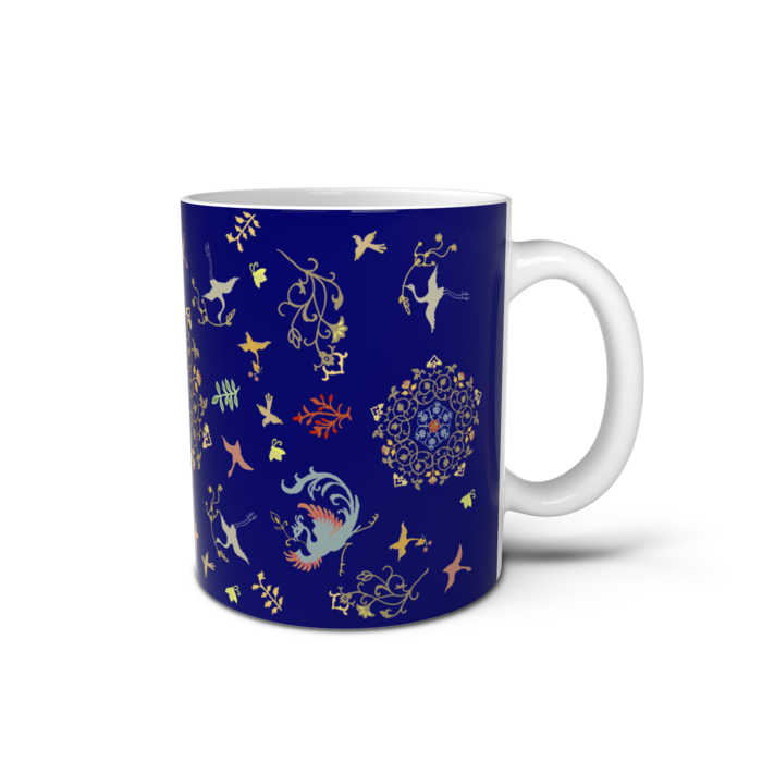 正倉院柄マグカップ - 青