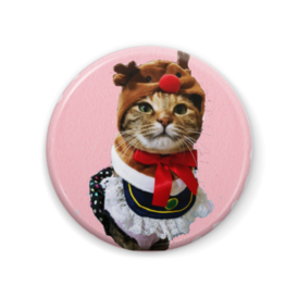 猫プリンちゃんクリスマスver缶バッチ 猫雑貨サンチコ Booth