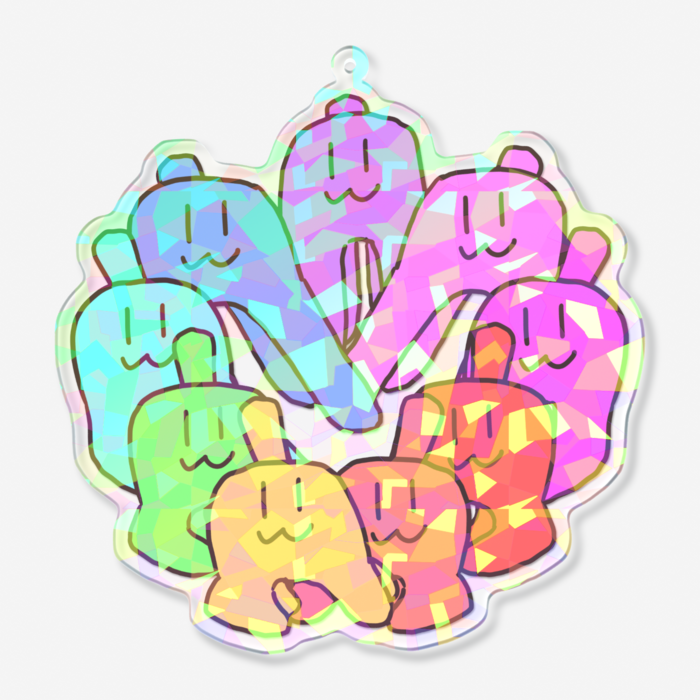 ホログラムアクリルキーホルダー 100 × 100mm(クリスタル)