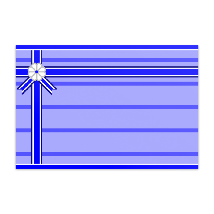 八枚花のラッピング風2のポストカード(ブルー系)