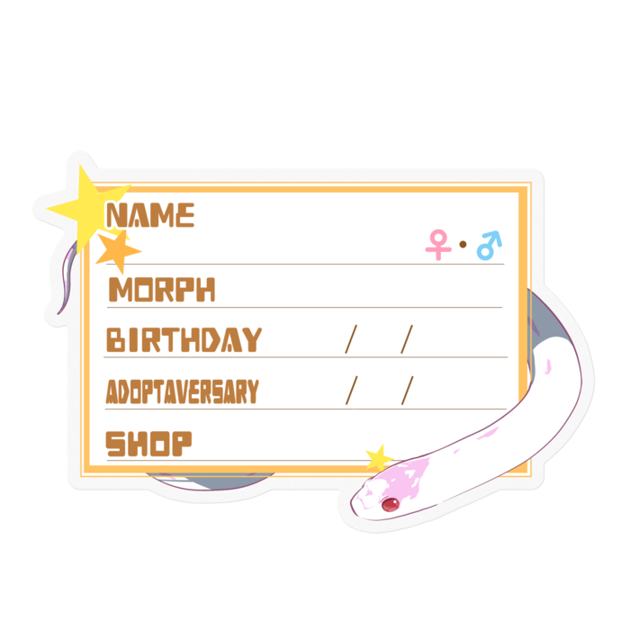 【🐍お名前ステッカー】カリキン(アルビノハイホワイト) ‐星(英語)