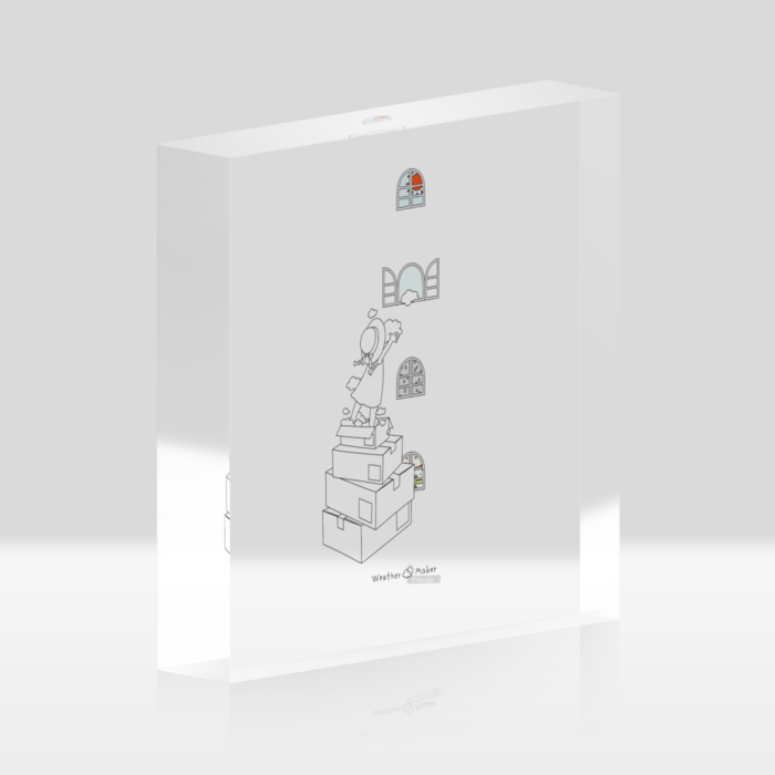 cloudy アクリルブロック - 100x100mm