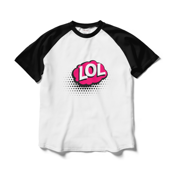 ラグランTシャツ - L - ホワイト×ブラック