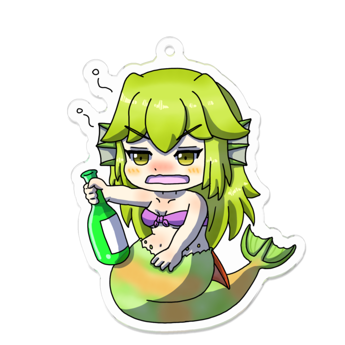 アクリルキーホルダー 線画縁取り- 70 x 70 (mm)