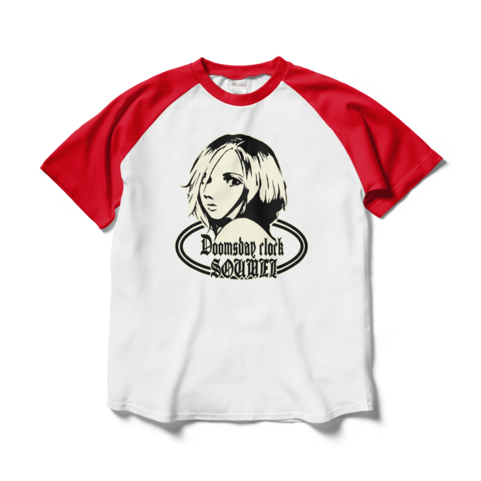 ラグランTシャツ - L - ホワイト×レッド