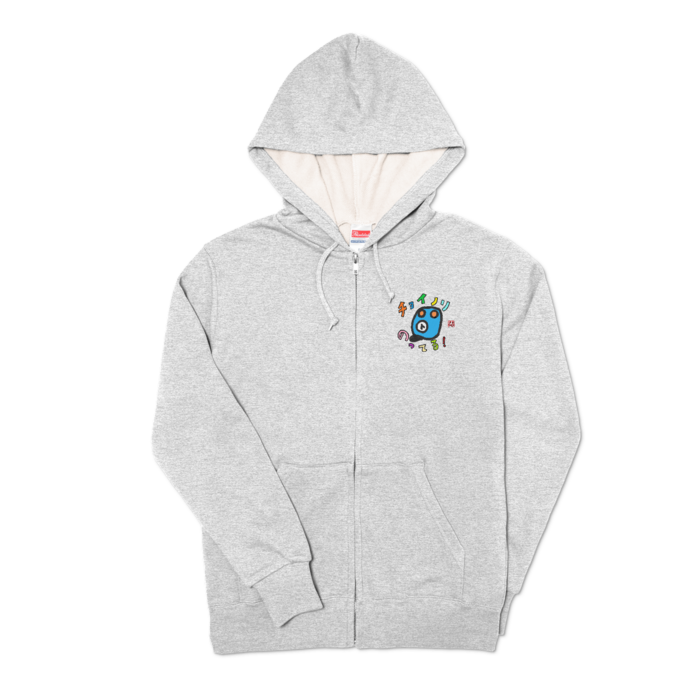 ジップパーカー - S - 杢グレー（ブルー）