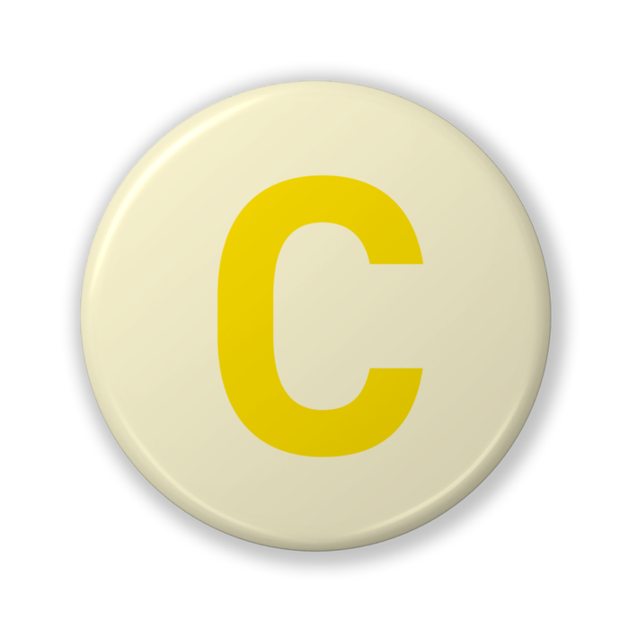 【C(シー)】〈イエロー〉缶バッジ- 32mm