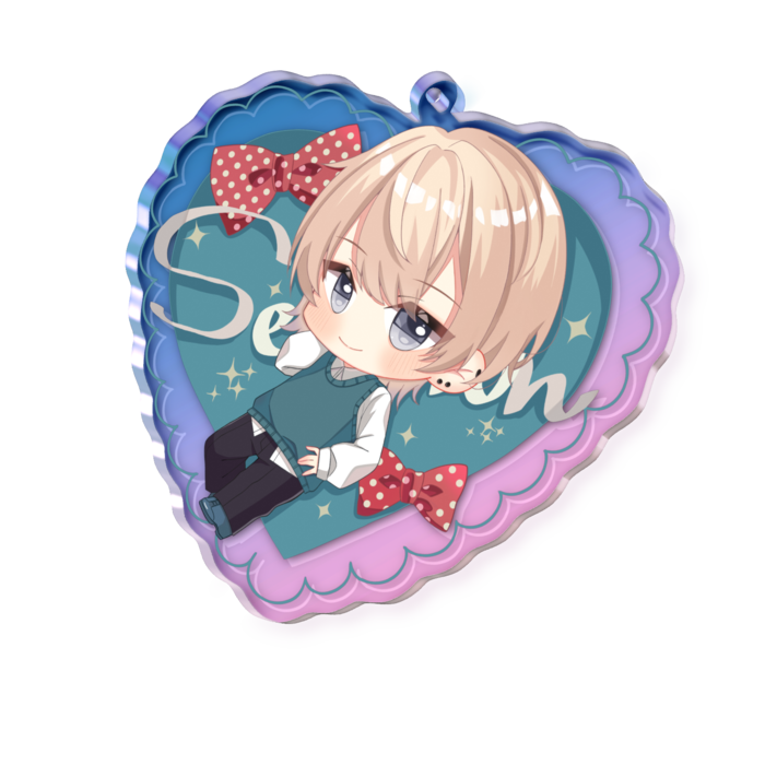 オーロラアクリルキーホルダー - 70 × 70mm