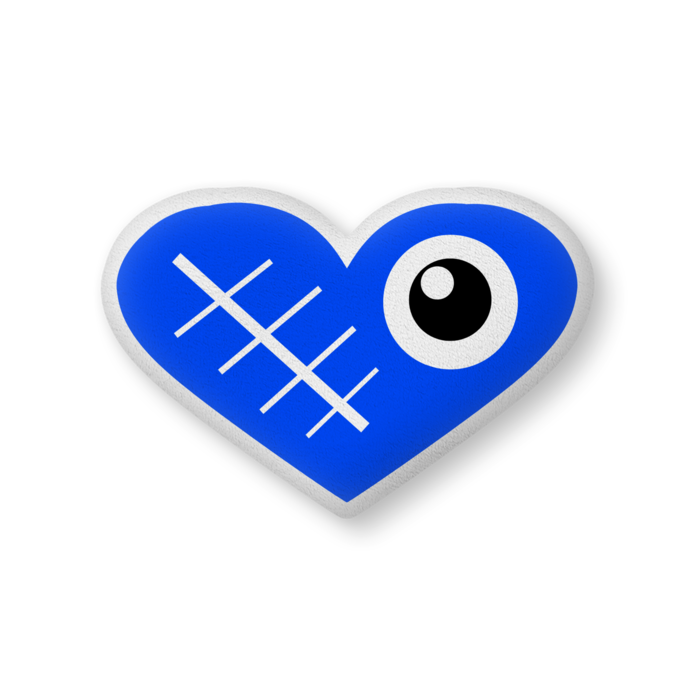 きずハートクッション（ブルー） - 大（H61×W86cm） - 片面(6)