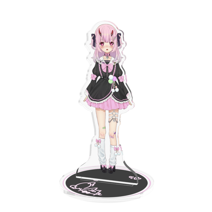 黒ツーサイドアップ ハート目