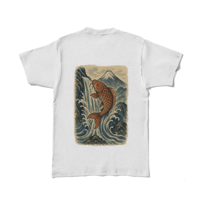 カラーTシャツ背面プリント - L - アッシュ (淡色)