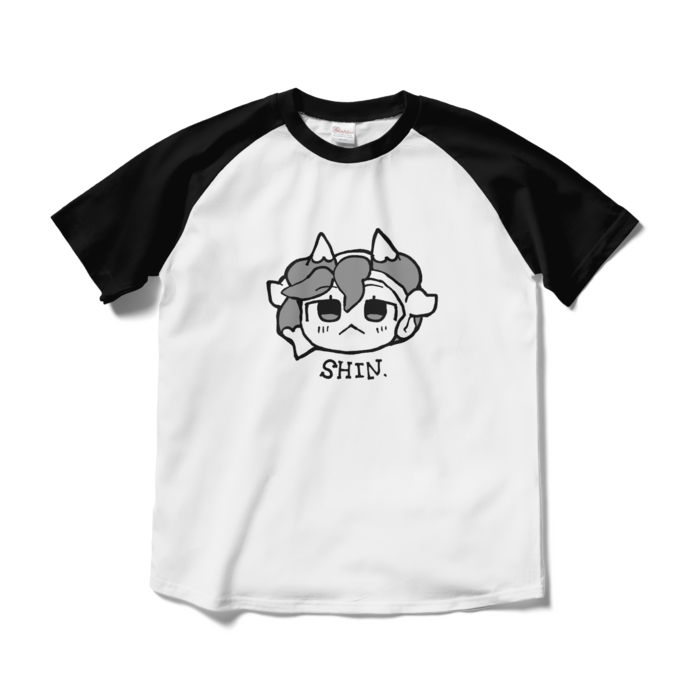 ラグランTシャツ - M - ホワイト×ブラック